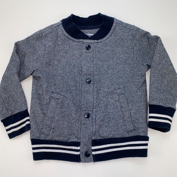 Joe Fresh Other - Baseball Jacket Coat Gray Blue Snap Button Baby Toddler 18-24 months